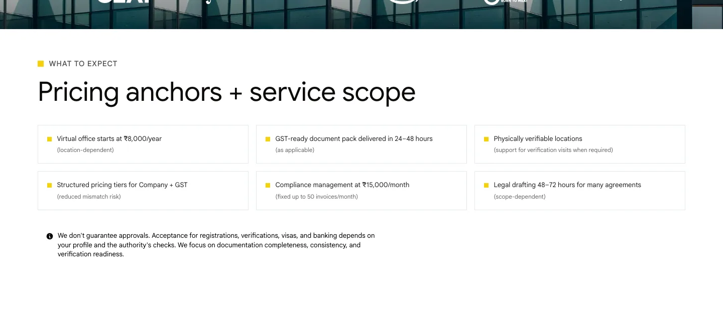 Xporate rebuilt pricing anchors and service scope section